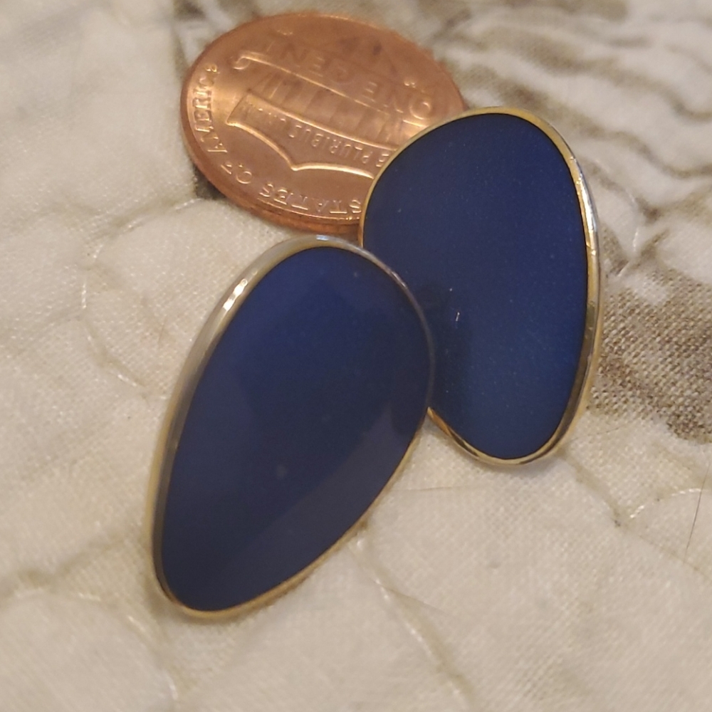 Blue teardrop shaped earrings